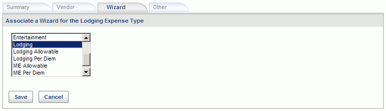 Setup Expense Types